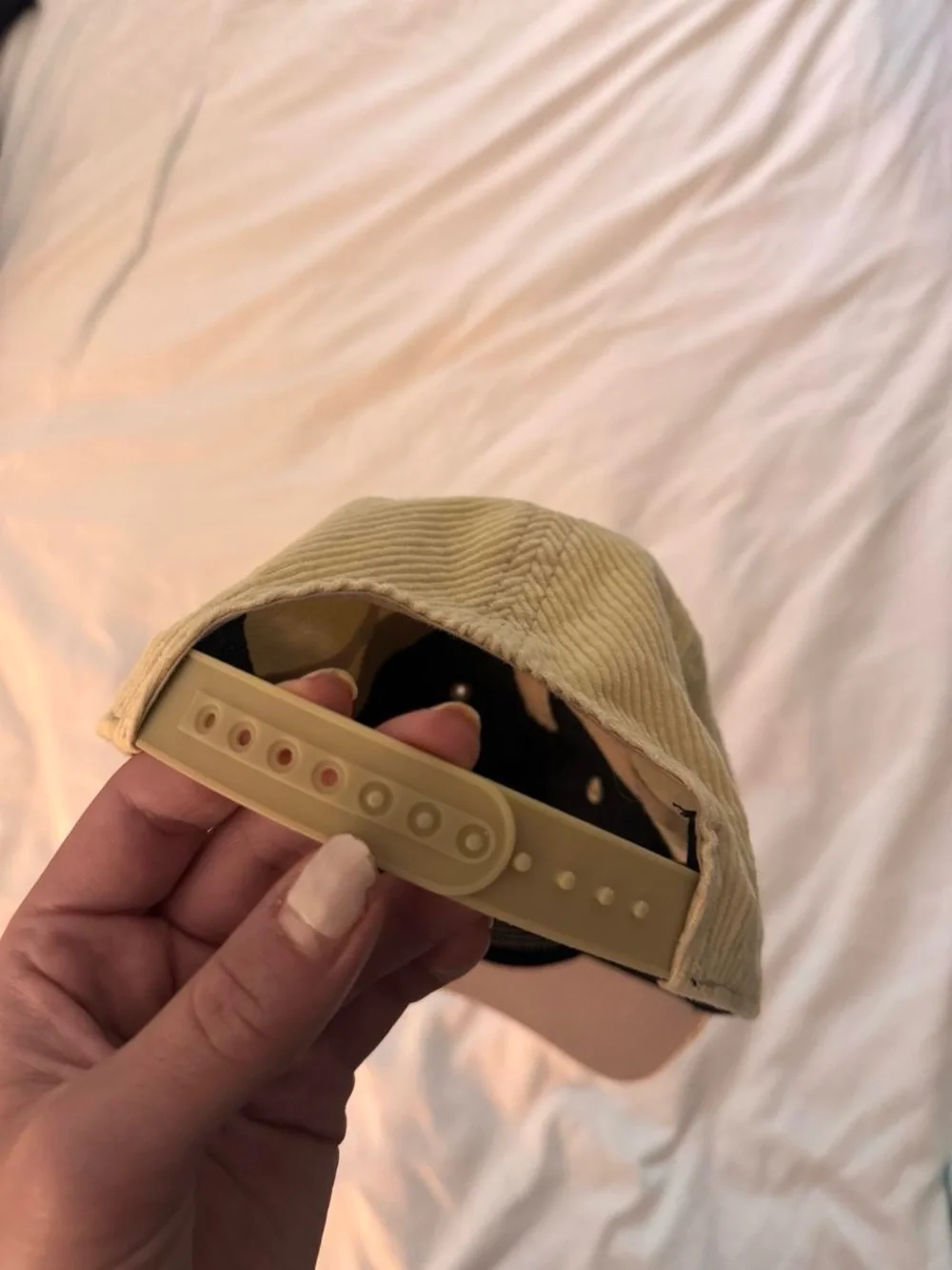 American Needle Miller High Life light beige unisex corduroy snapback hat